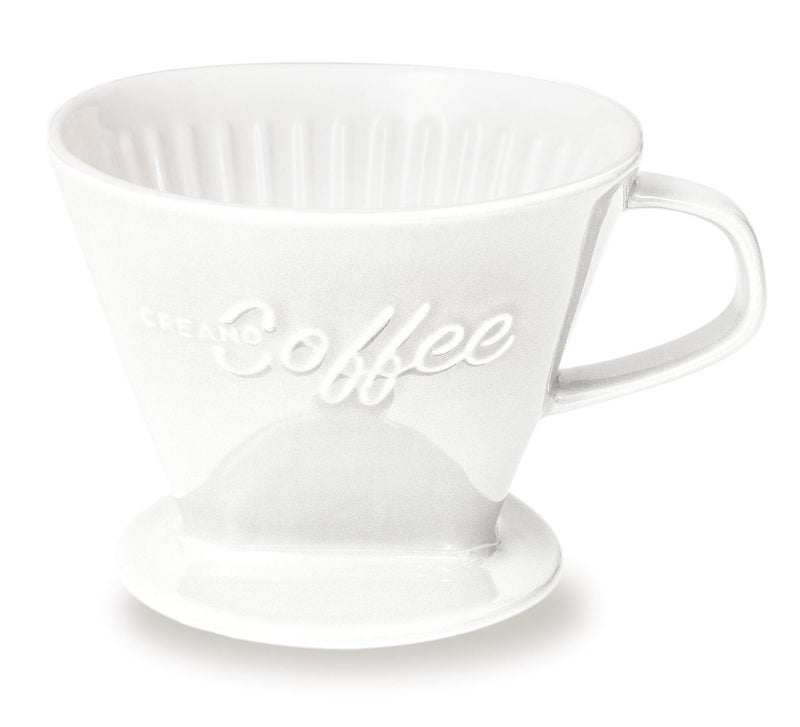 Creano XXL Porcelain Coffee Dripper Ceramic Cone Brewer - Filter Size 4 White - huge and heavy quality 800gr/28oz - 6 Colours availeble - Image 1